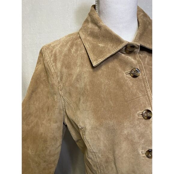 I.E. Relaxed Tan Women's Vintage Leather Jacket Size Large - Picture 3 of 16